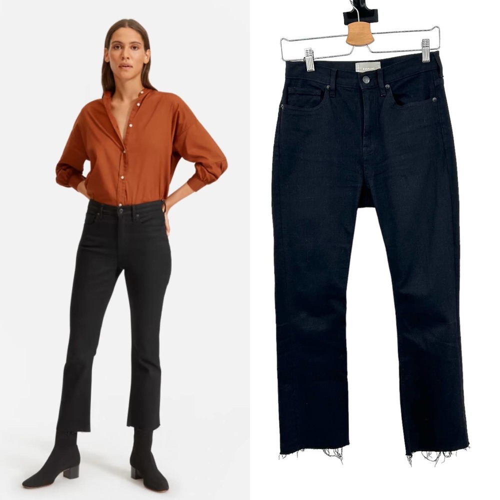 Everlane The Kick Crop Jeans in Black Denim Size 26 Regular